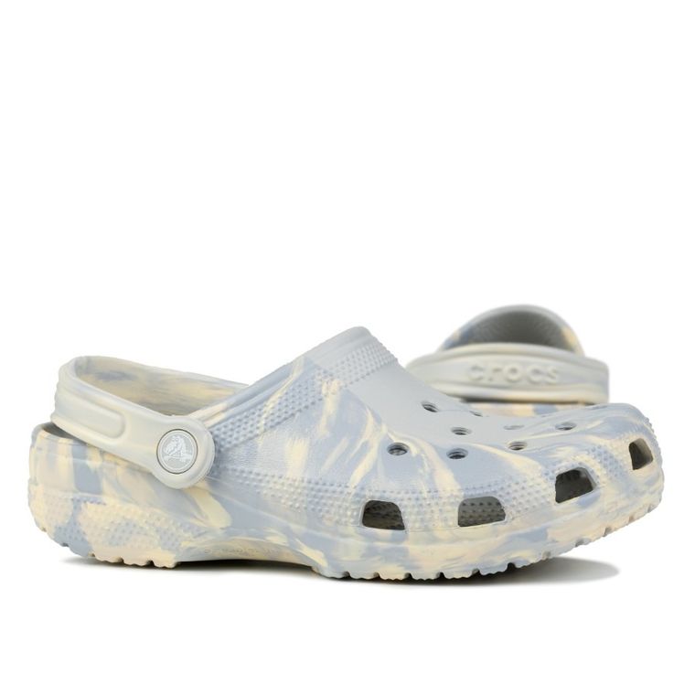 Klapki damskie, szare, Crocs Classic Marbled Clog