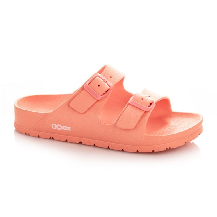 Klapki dziewczęce, pomarańczowe, Lemigo