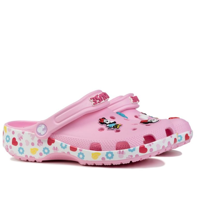 Klapki dziewczęce, różowe, Myszka Minnie, Crocs