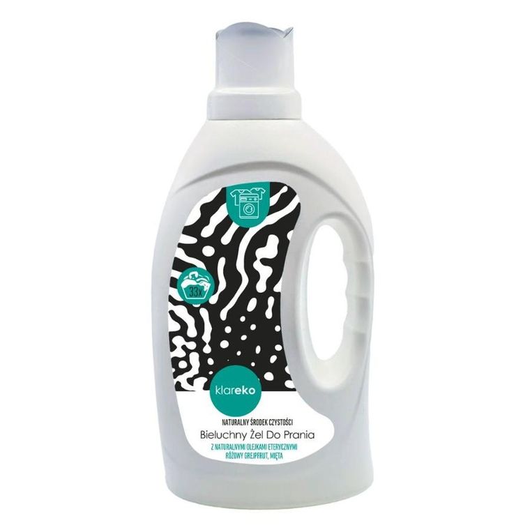 Klareko, bieluchny żel do prania, różowy grejpfrut, mięta, 1000 ml