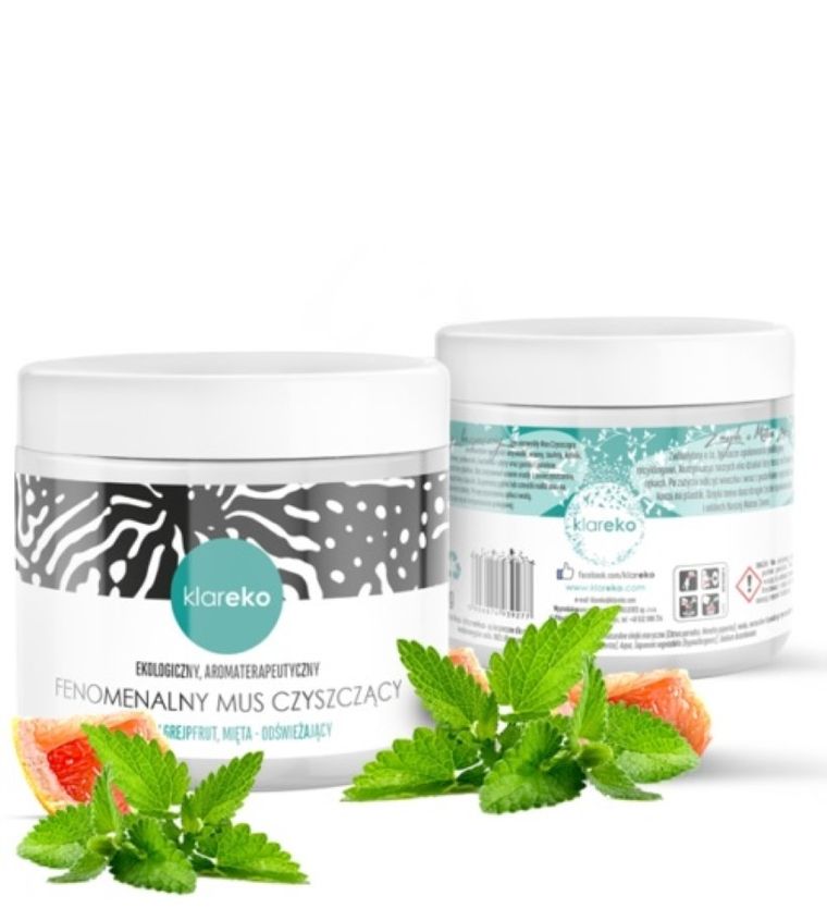 Klareko, Fenomenalny Mus Czyszczący, naturalny środek czystości, Różowy Grejpfrut & Mięta, 550g