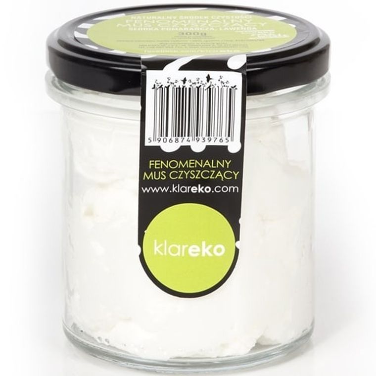 Klareko, Fenomenalny mus czyszczący w słoiku, pomarańcza i lawenda, 300 g