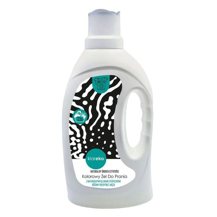 Klareko, kolorowy żel do prania, różowy grejpfrut, mięta, 1000 ml