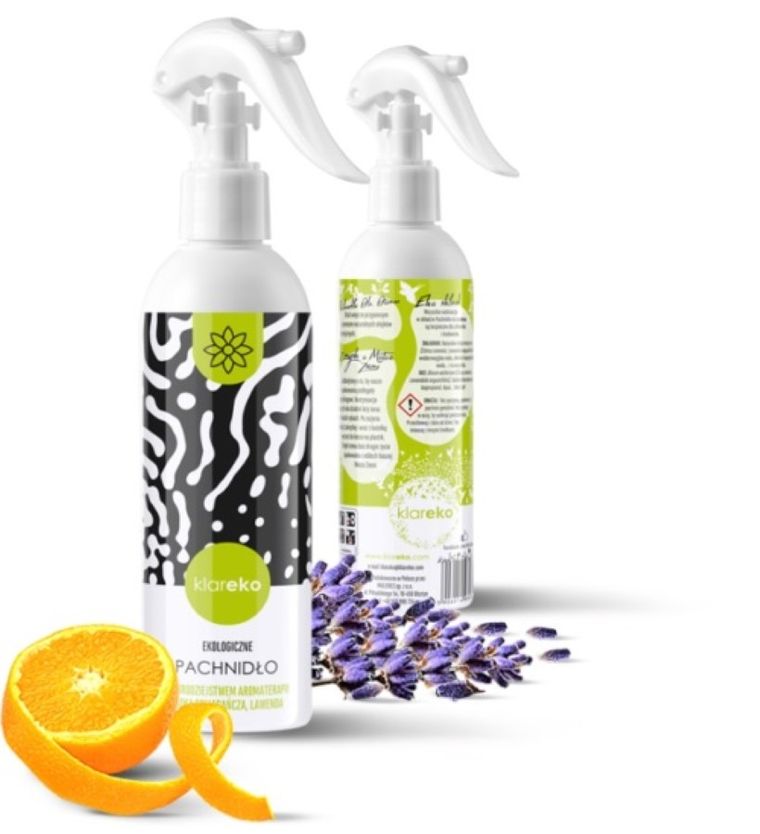 Klareko, Pachnidło, perfumy dla domu w sprayu, Pomarańcza & Lawenda, 250 ml