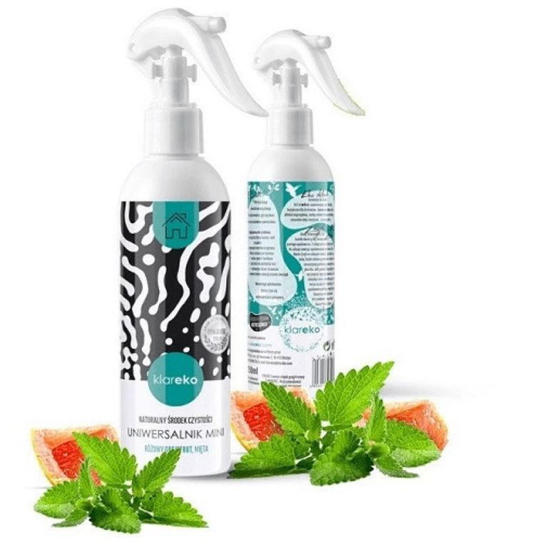 Klareko, Uniwersalnik Mini, naturalny płyn czyszczący, Różowy Grejpfrut & Mięta, 250 ml