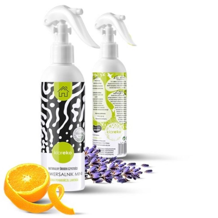 Klareko, Uniwersalnik Mini, naturalny płyn czyszczący, Słodka Pomarańcza & Lawenda, 250 ml