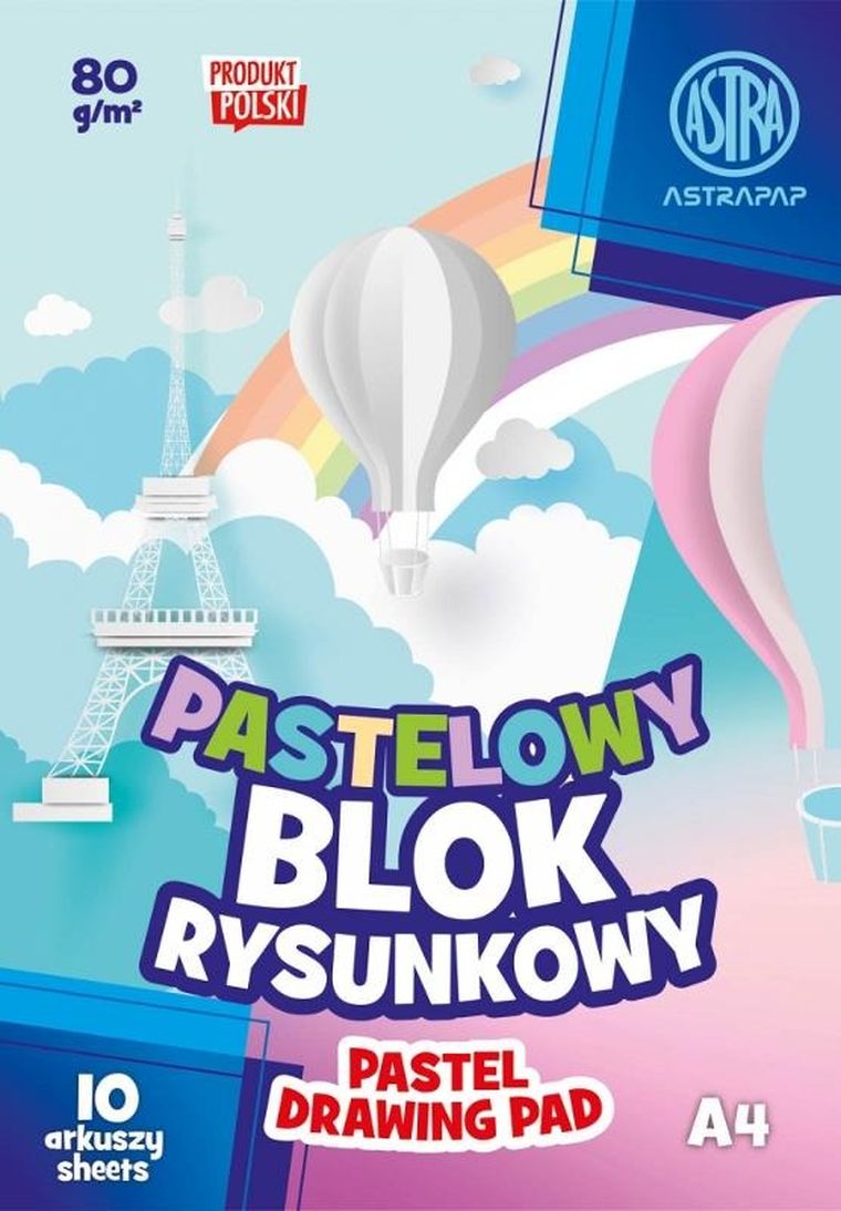 Klasa, blok pastelowy, A4, 80g, 10 kartek