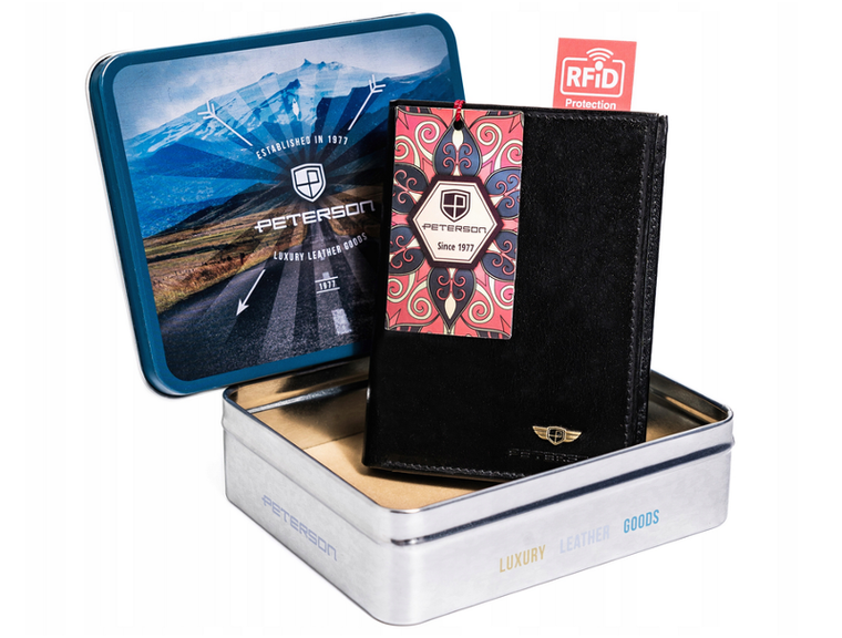 Klasyczny portfel męski ze skóry naturalnej, Peterson