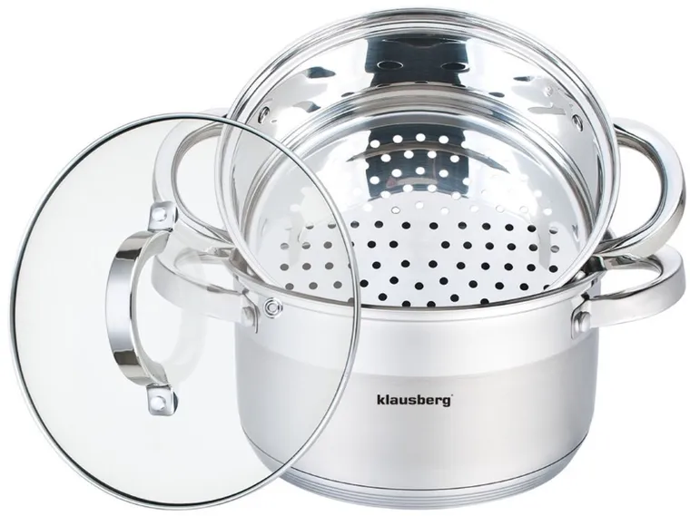 Klausberg, garnek stalowy do gotowania na parze, 3 elementy, 18 cm, KB-7135