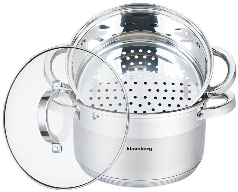 Klausberg, garnek stalowy do gotowania na parze, 3 elementy, 20 cm, KB-7138