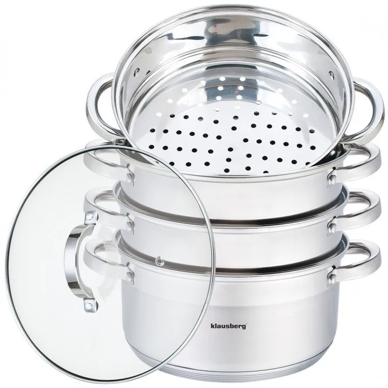 Klausberg, garnek stalowy do gotowania na parze, 5 elementów, 24 cm, KB-7146