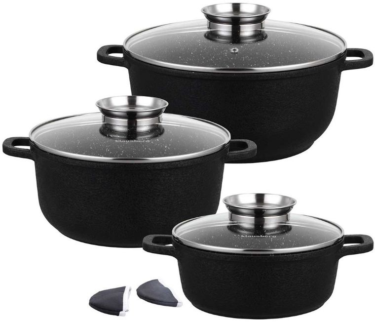 Klausberg, zestaw garnków granitowych, 8 elementów, KB-7359