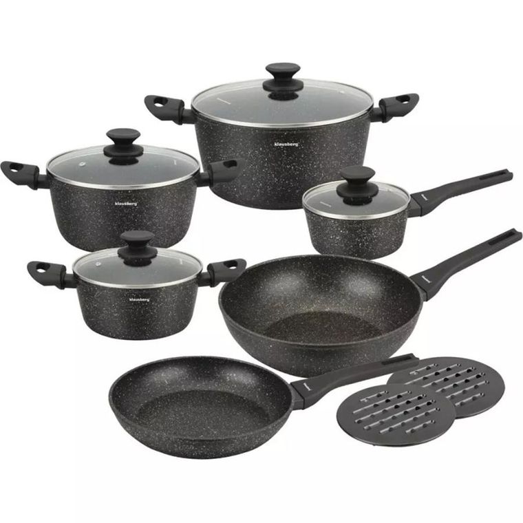 Klausberg, zestaw garnków marmurkowych, 12 elementów, KB-7659