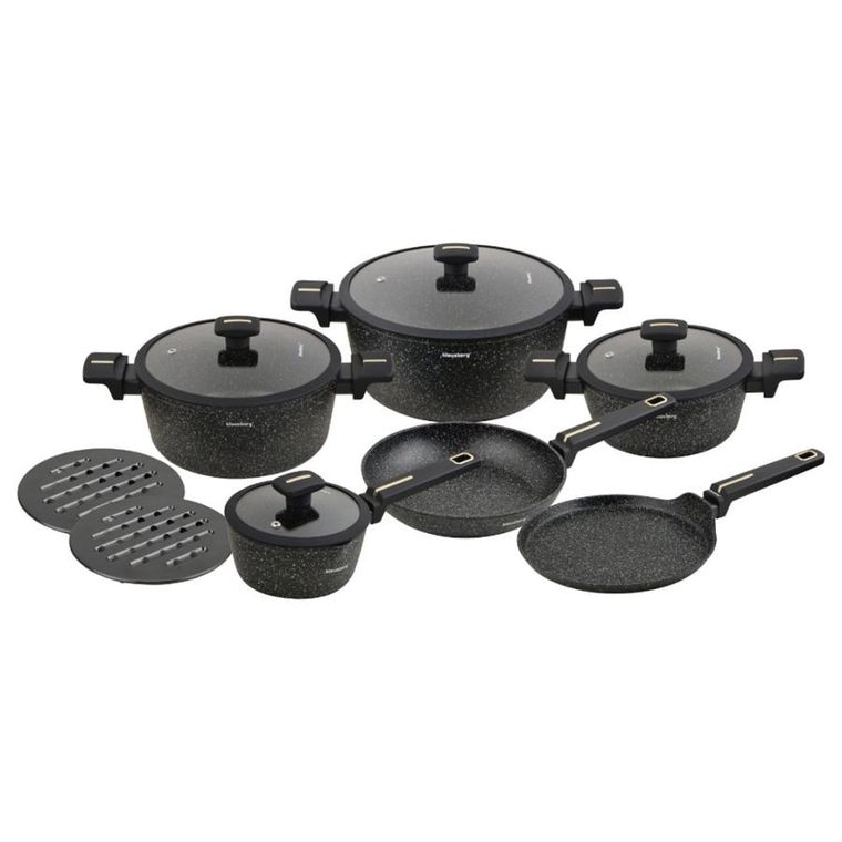 Klausberg, zestaw garnków marmurkowych, 12 elementów, kb-7966