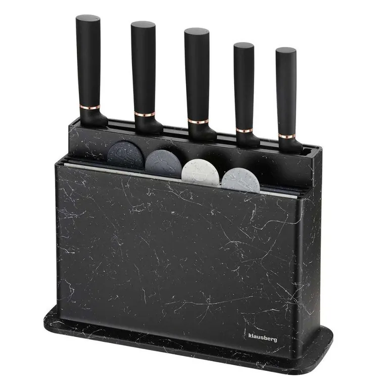 Klausberg, zestaw noży i desek kuchennych na stojaku