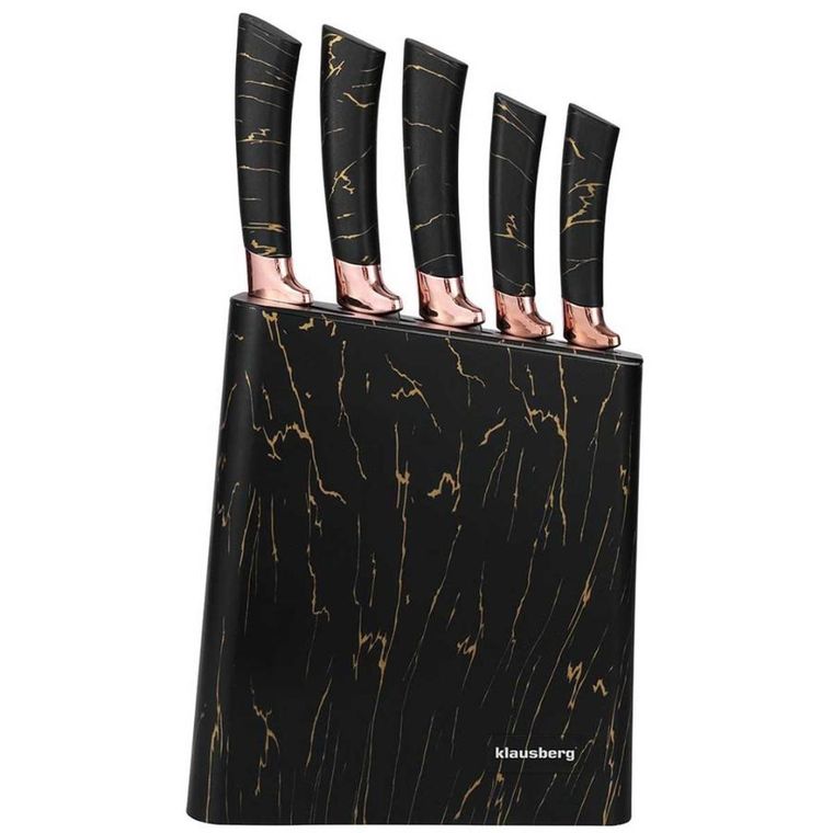 Klausberg, zestaw noży kuchennych w bloku, 5 szt.