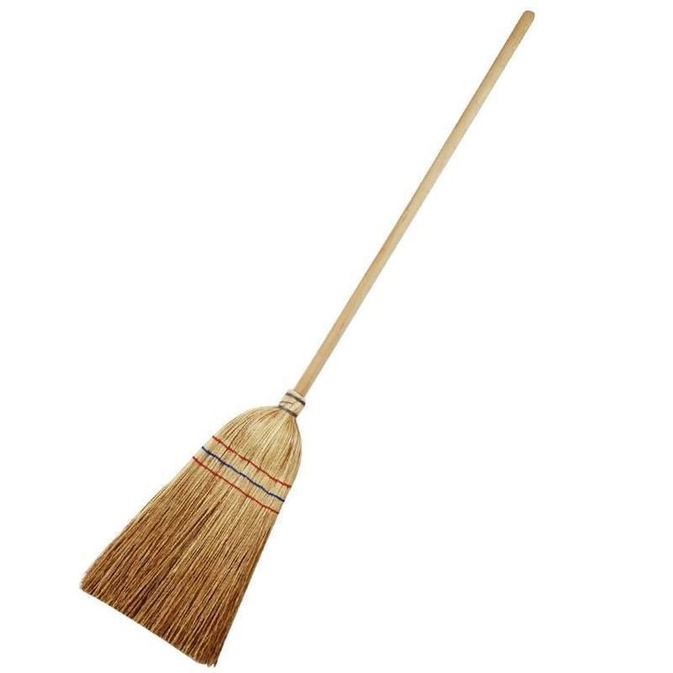 Klein, słomiana miotła z drewnianym trzonkiem