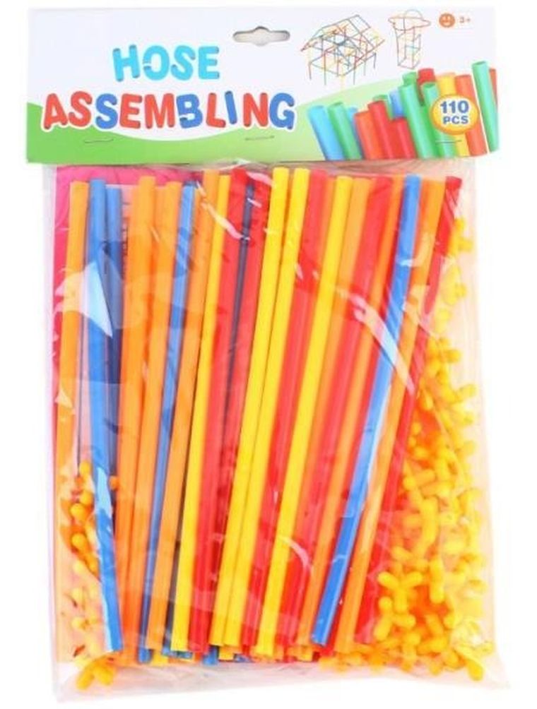 Klocki, słomki, 110 elementów