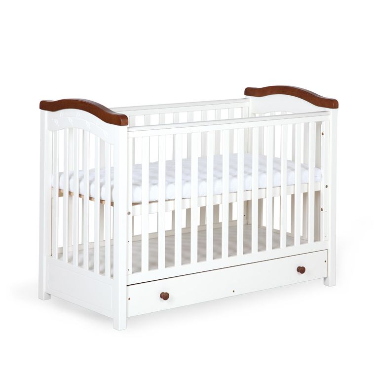 Klupś, Rafał, łóżeczko niemowlęce z szufladą, ecru, 120-60 cm