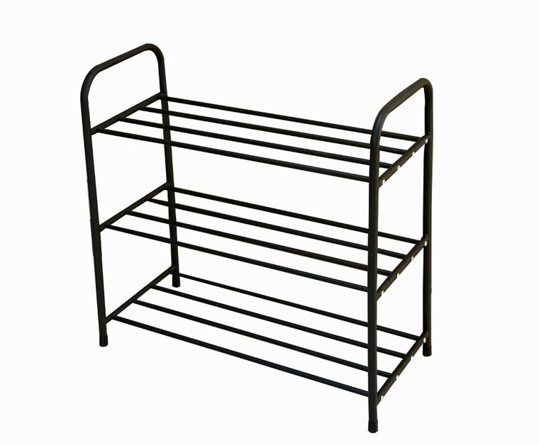 Könighoffer, Arco, regał na buty, stalowy, 3 poziomy, czarny, 63-28-61 cm