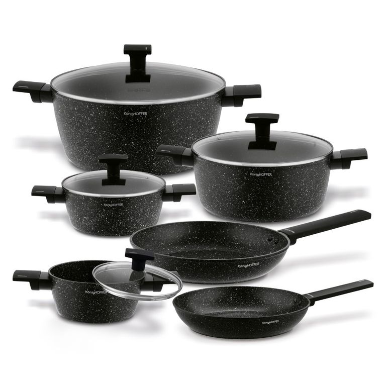 Könighoffer, Brazos, zestaw garnków marmurowych na indukcję, 10 elementów