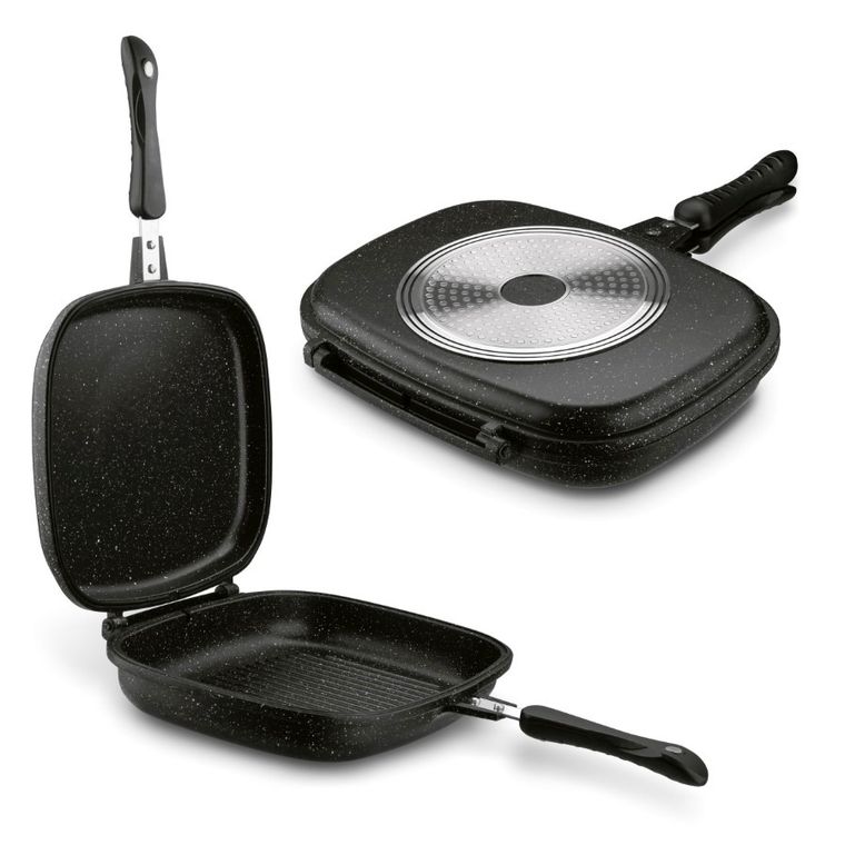 Könighoffer, Doppio Marble, patelnia grillowa dwustronna, marmurowa, 32-24 cm