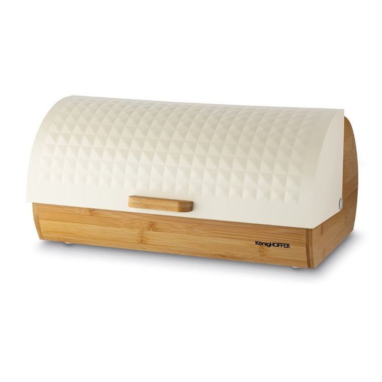 Könighoffer, Geometric, chlebak bambusowy, beżowy, 36-25-16,8 cm