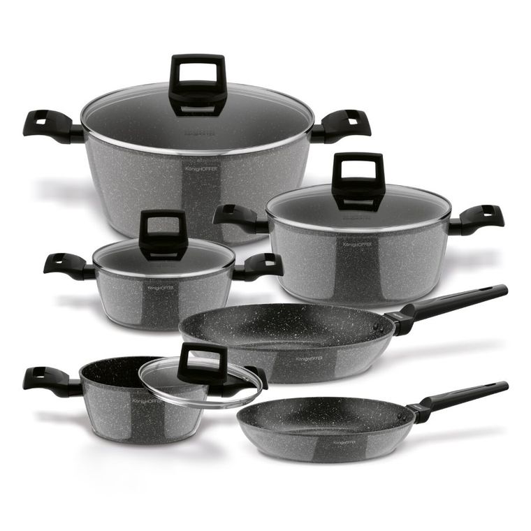 Könighoffer, Jukon, zestaw garnków marmurowych na indukcję, 10 elementów
