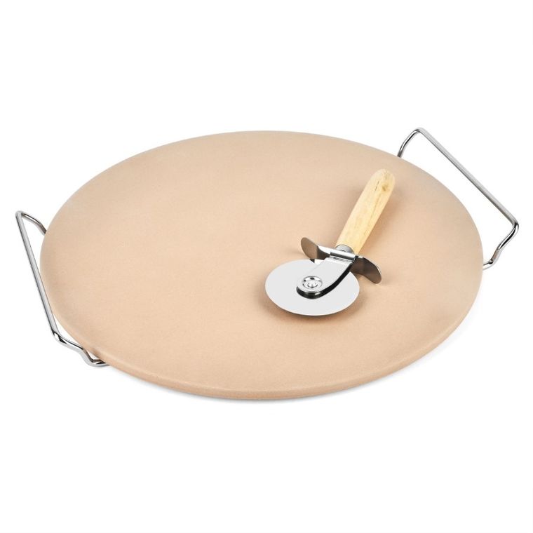 Könighoffer, kamień do pizzy ze stojakiem i radełkiem, 33 cm