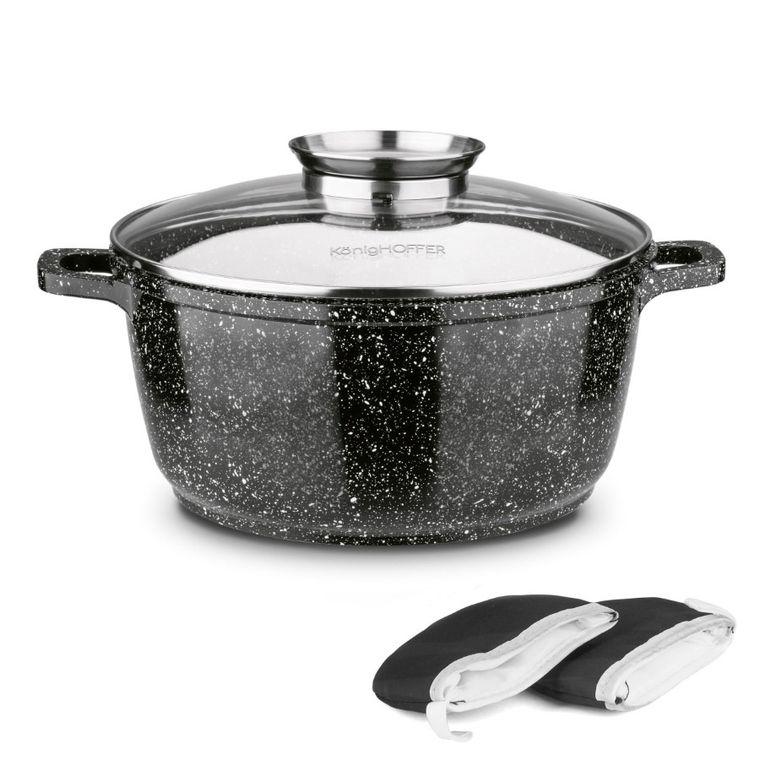 KönigHoffer, Kingstone, garnek ceramiczny, zestaw z nakładkami, 5,5l