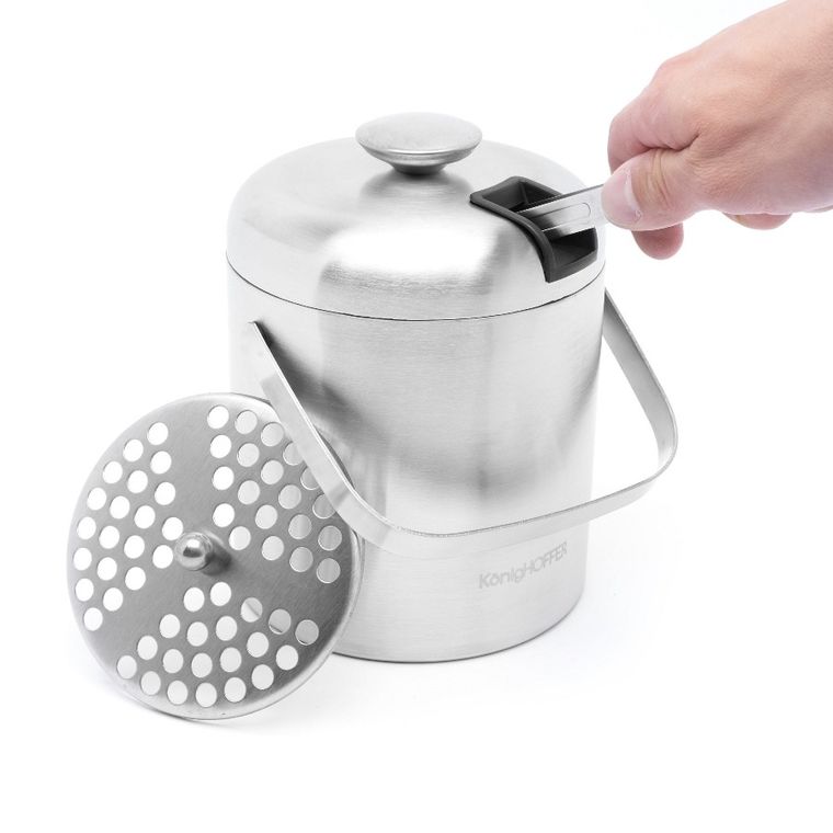 Könighoffer, Lugo, wiaderko do lodu ze szczypcami, satyna 1,3l