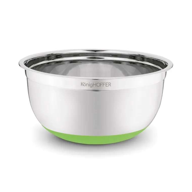 Könighoffer, miska nierdzewna satynowa, silikonowa podstawa, zielony, 28-13 cm