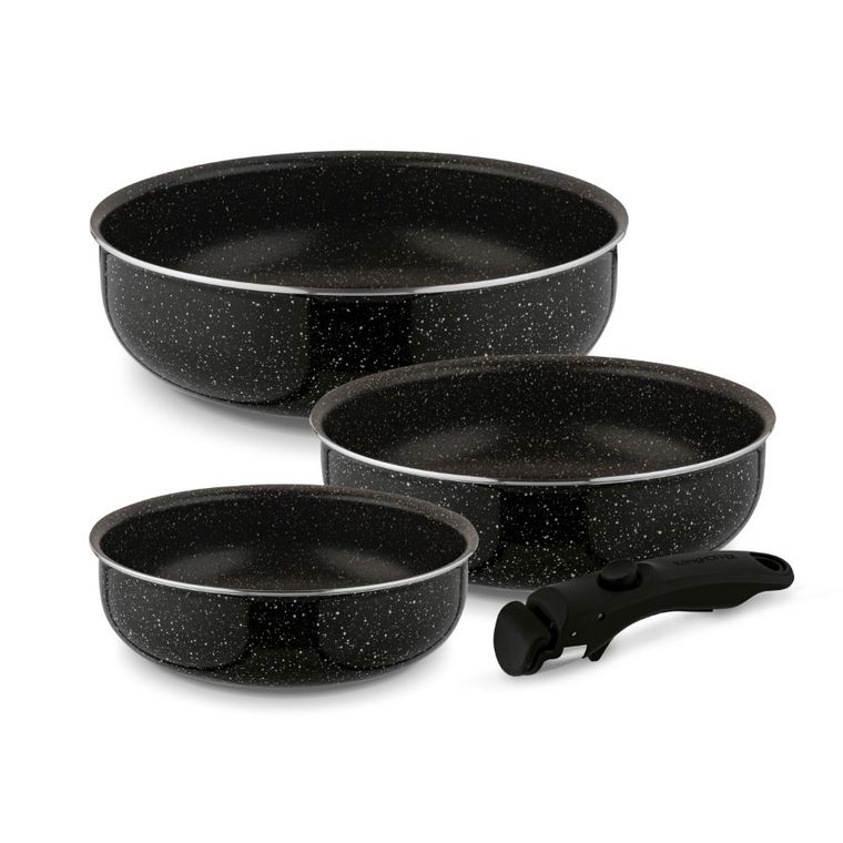 Könighoffer, Spinel Marble, komplet patelni, 20/24/28+ odpinana rączka, indukcja