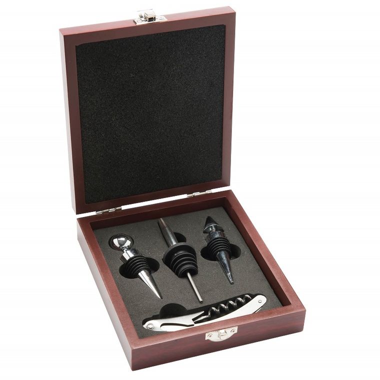 Könighoffer, zestaw do wina w drewnianym pudełku, 5 elementów