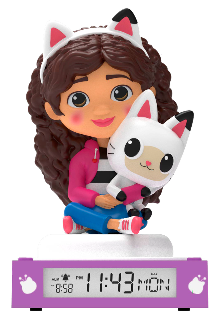 Koci Domek Gabi, lampka 3D z budzikiem