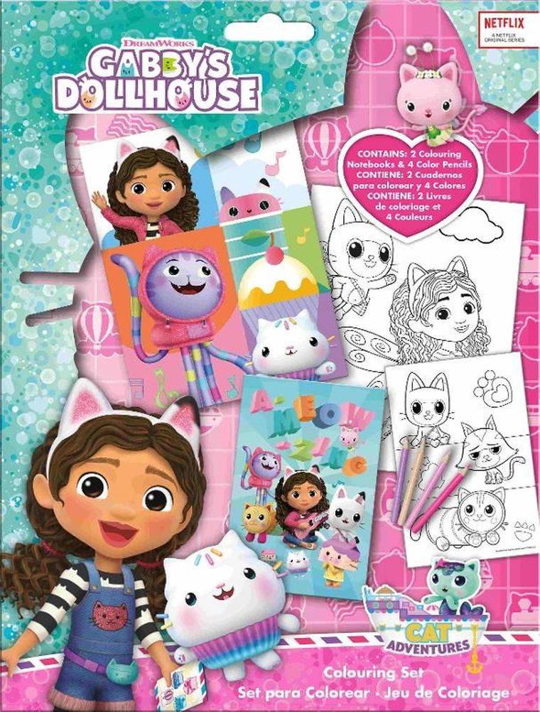 Koci Domek Gabi, zestaw do kolorowania z naklejkami