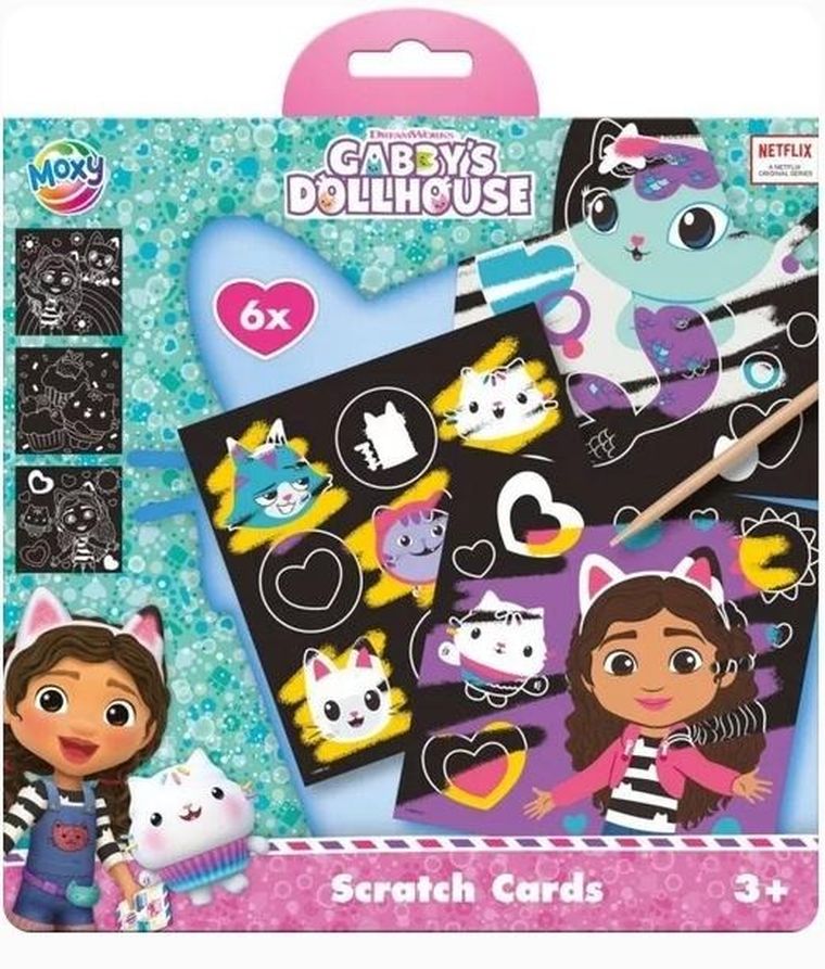 Koci Domek Gabi. Zestaw zdrapywanek 6 szt. + długopis