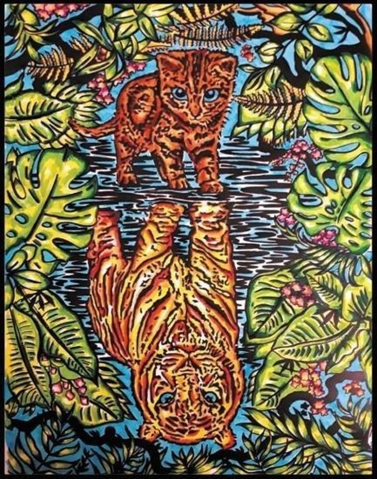 Kocia natura. Kolorowanka welwetowa, 47-35 cm
