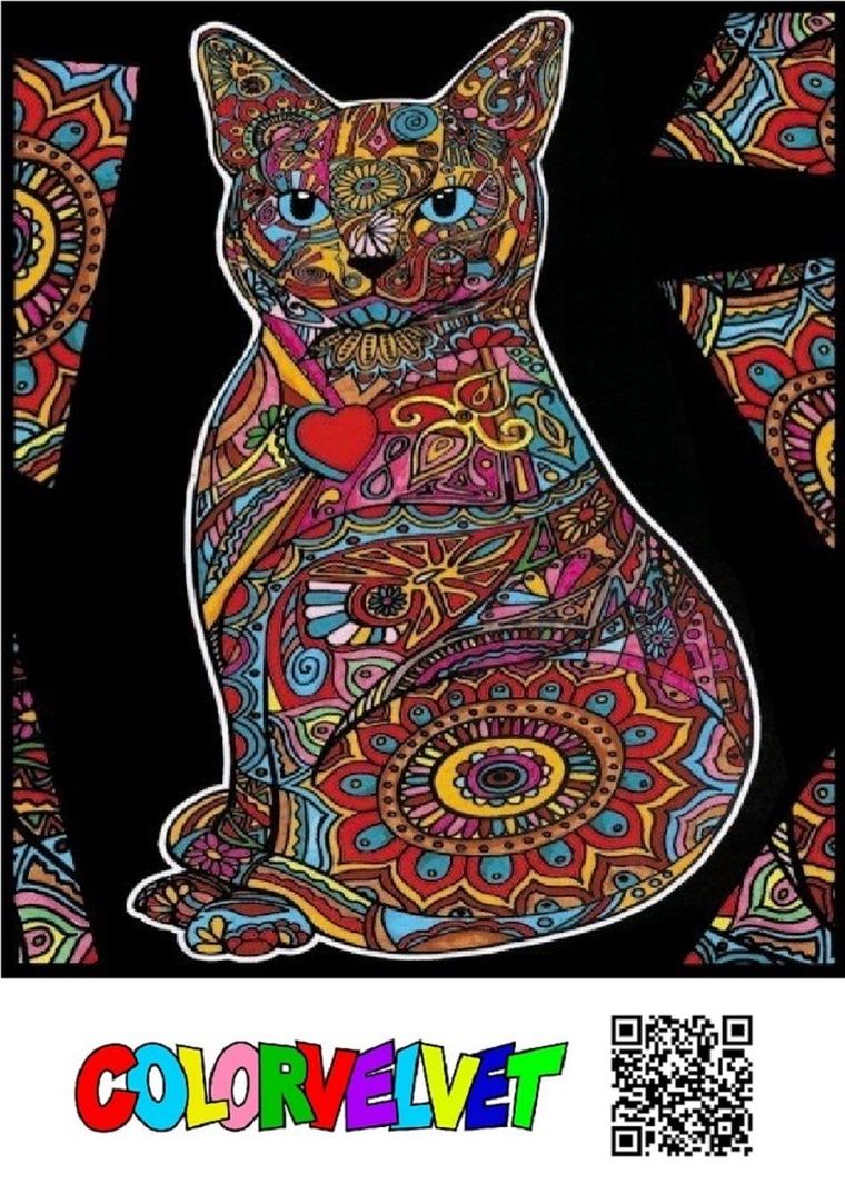 Kocisko. Kolorowanka welwetowa, 47-35 cm