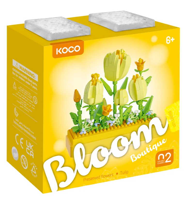 Koco, kwiaty tulipany, klocki, 295 elementów
