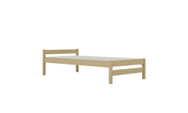 Kocot Kids, Aleks, łóżko z materacem, naturalny nielakierowany, 90-200 cm
