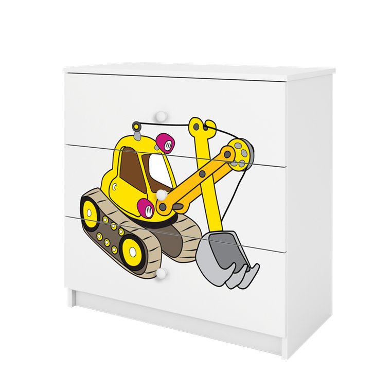 Kocot Kids, Babydreams, komoda, biała, koparka