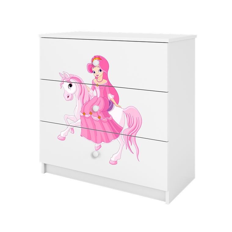 Kocot Kids, Babydreams, komoda, biała, księżniczka na koniku