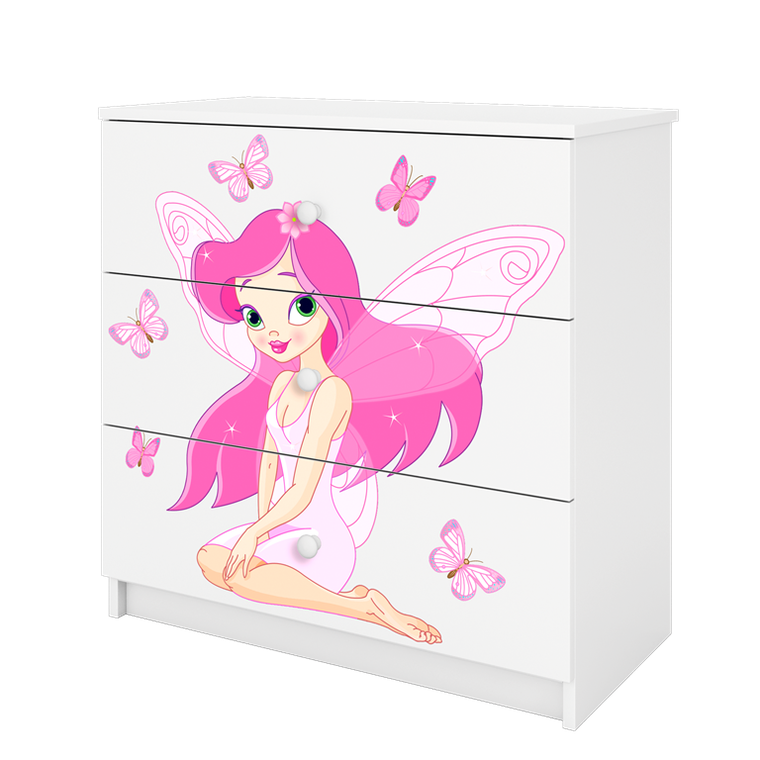 Kocot Kids, Babydreams, komoda, biała, wróżka z motylkami