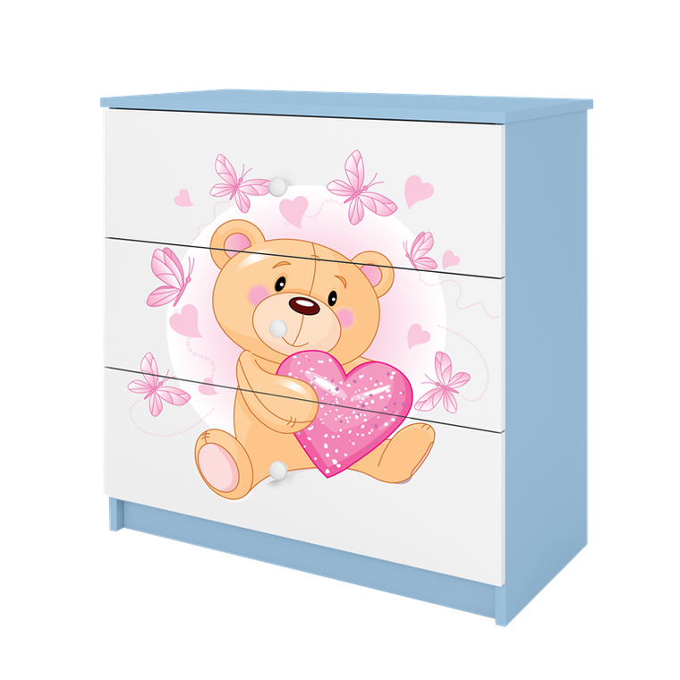 Kocot Kids, Babydreams, komoda, niebieska, miś motylki