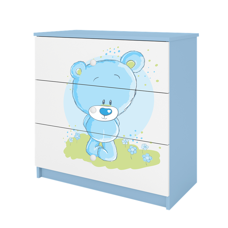 Kocot Kids, Babydreams, komoda, niebieska, niebieski miś