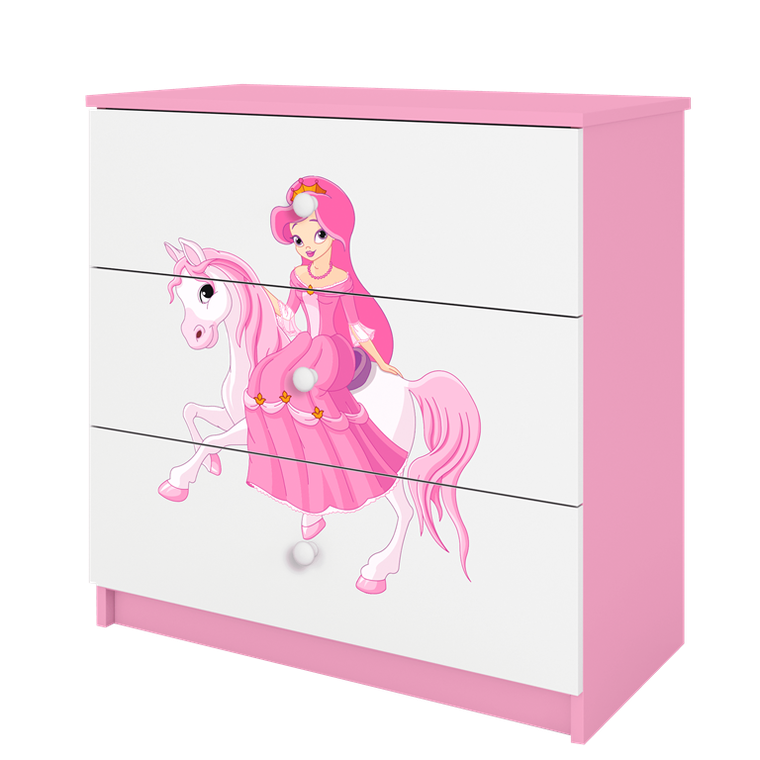 Kocot Kids, Babydreams, komoda, różowa, księżniczka na koniku