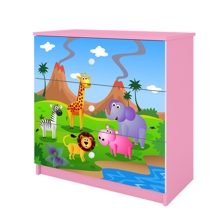 Kocot Kids, Babydreams, komoda, różowa, safari