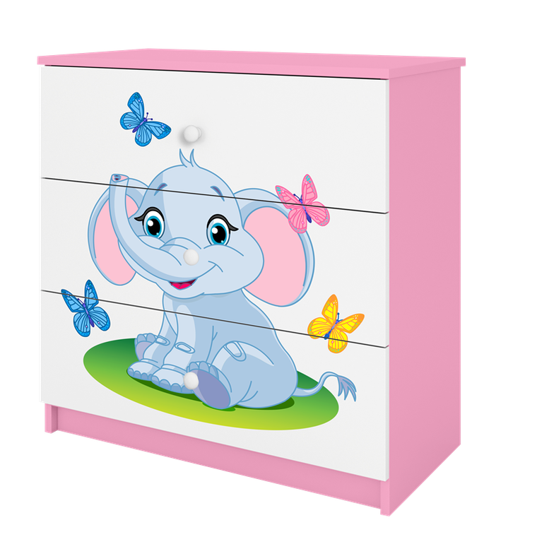 Kocot Kids, Babydreams, komoda, różowa, słonik