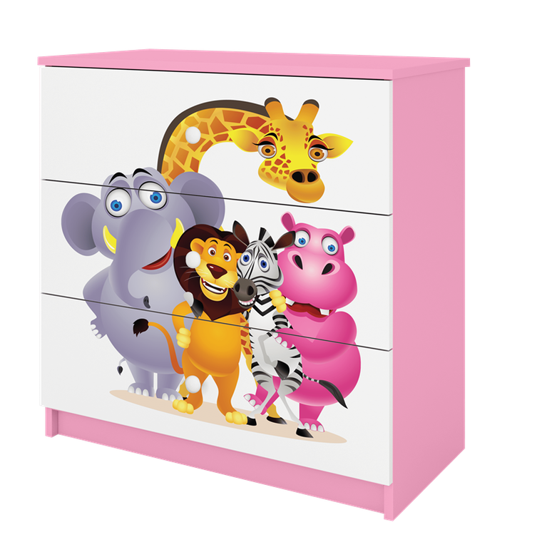Kocot Kids, Babydreams, komoda, różowa, zoo